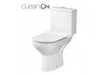 Kompakt WC Cersanit City CleanOn, 67x37,5cm, miska bezkołnierzowa, deska slim duroplastowa wolnoopadająca, odpływ poziomy, doprowadzenie wody od boku, biały