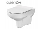 Miska zawieszana Cersanit City CleanOn, bezkołnierzowa, owalna, 53x37cm, deska slim wolnoopadająca, biała