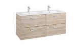 Zestaw łazienkowy Roca Unik Victoria Basic, podwójny, 120x46cm, 4 szuflady, brzoza
