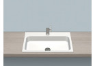 Umywalka wpuszczana w blat Alape Stream ST-Series, prostokątna, 650x472mm, bez przelewu, otwór na baterię, EB.SR650H, biała