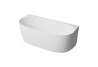 Wanna przyścienna Omnires Valencia Marble+, 158x77cm, biały połysk