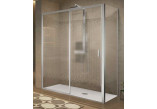 Drzwi prysznicowe Novellini Lines 2.0 2PH, 150cm, przesuwne ze stałym polem, lewe, szkło przejrzyste, profil srebrny