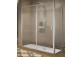 Drzwi prysznicowe Novellini Lines 2.0 2PH, 150cm, przesuwne ze stałym polem, lewe, szkło przejrzyste, profil srebrny