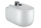 Bidet wiszący Roca Beyond, 58x40cm, z otworami pod pokrywę, perła
