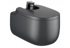 Bidet wiszący Roca Beyond, 58x40cm, z otworami pod pokrywę, onyks