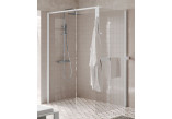 Kabina prysznicowa Walk-In Novellini Kaudra H+H Frame, 120x70cm, wersja lewa, z wieszakiem na ręcznik, profil biały mat