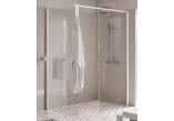 Kabina prysznicowa Walk-In Novellini Kaudra H+H Frame, 140x70cm, wersja prawa, z wieszakiem na ręcznik, profil biały mat