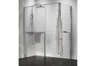 Kabina prysznicowa Walk-In Novellini Kaudra H+H Frame, 120x80cm, wersja lewa, z wieszakiem na ręcznik, profil srebrny