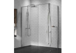 Kabina prysznicowa Walk-In Novellini Kaudra H+H Frame, 120x70cm, wersja prawa, z półką, profil biały mat