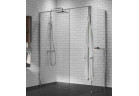 Kabina prysznicowa Walk-In Novellini Kaudra H+H Frame, 120x90cm, wersja lewa, z półką, profil biały mat