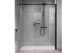 Kabina prysznicowa Walk-In Novellini Kaudra H+H Frame, 180x100cm, wersja lewa, z półką, profil czarny mat