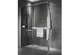 Ścianka prysznicowa Walk-In Novellini Kaudra HWZ2 Frame, 150x200cm, wersja lewa, z wieszakiem na ręcznik i półką, profil srebrny