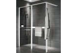 Ścianka prysznicowa Walk-In Novellini Kaudra HWZ2 Frame, 150x200cm, wersja lewa, z wieszakiem na ręcznik i półką, profil czarny mat