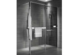 Ścianka prysznicowa Walk-In Novellini Kaudra HWZ2 Frame, 180x200cm, wersja prawa, z wieszakiem na ręcznik i półką, profil srebrny