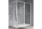 Ścianka prysznicowa Walk-In Novellini Kaudra HWL Frame, 140x200cm, wersja prawa, z 2 półkami, profil biały mat