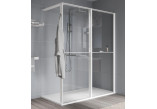 Ścianka prysznicowa Walk-In Novellini Kaudra HWL Frame, 140x200cm, wersja prawa, z 2 półkami, profil czarny mat