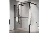 Ścianka prysznicowa Walk-In Novellini Kaudra HWS, 110x200cm, wersja lewa, z wieszakiem na ręcznik, profil biały mat