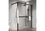 Ścianka prysznicowa Walk-In Novellini Kaudra HWS, 110x200cm, wersja prawa, z wieszakiem na ręcznik, profil czarny mat