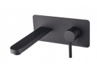 Bateria umywalkowa Besco Decco, podtynkowa, wylewka 180mm, czarny mat