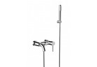 Bateria wannowa Besco Illusion, natynkowa, wylewka 189mm, zestaw natryskowy, chrom