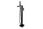 Bateria wannowa wolnostojąca Besco Varium, wysokość 880mm, zestaw natryskowy, czarny mat
