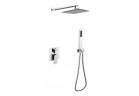 Zestaw prysznicowy Besco Varium / Modern II, podtynkowy, 2 wyjścia wody, deszczownica ultraslim, chrom