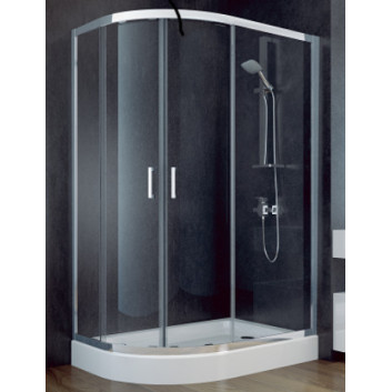 Kabina prysznicowa asymetryczna Besco Modern 185, 100x80cm, szkło przejrzyste, profil chrom