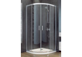 Kabina prysznicowa półokrągła Besco Modern 185, 80x80cm, szkło przejrzyste, profil chrom