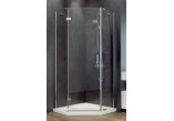 Kabina prysznicowa pięciokątna Besco Viva 195, 90x90cm, lewa, szkło przejrzyste, profil chrom