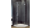 Kabina prysznicowa pięciokątna Besco Viva 195, 90x90cm, prawa, szkło przejrzyste, profil chrom
