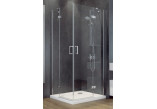 Kabina prysznicowa kwadratowa Besco Viva 195, 80x80cm, wejście narożne, szkło przejrzyste, profil chrom