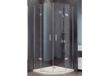 Kabina prysznicowa półokrągła Besco Viva 195, 90x90cm, prawa, szkło przejrzyste, profil chrom