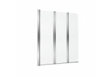 Parawan nawannowy Excellent Fliper, lewy, 1200x1400mm, trzyczęściowy, szkło przezroczyste, profil chrom