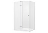 Kabina prysznicowa prostokątna Besco Pixa, 100x90cm, lewa, szkło przejrzyste, profil chrom