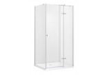 Kabina prysznicowa kwadratowa Besco Pixa, 90x90cm, prawa, szkło przejrzyste, profil chrom