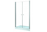 Drzwi prysznicowe do wnęki Besco Sinco Duo, 80x195cm, wahadłowe, podwójne, szkło przejrzyste, profil chrom