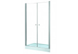 Drzwi prysznicowe do wnęki Besco Sinco Duo, 80x195cm, wahadłowe, podwójne, szkło przejrzyste, profil chrom