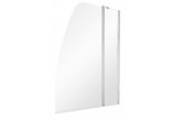 Parawan nawannowy Besco Lumix, 100x145cm, 2-skrzydłowy, szkło przejrzyste, profil chrom