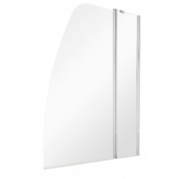 Parawan nawannowy Besco Lumix, 100x145cm, 2-skrzydłowy, szkło przejrzyste, profil chrom