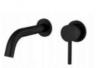 Bateria umywalkowa Rea Lungo Black, podtynkowa, wylewka 150mm, czarny mat