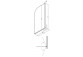 Parawan nawannowy Besco Prime 1, 70x140cm, 1-skrzydłowy, szkło przejrzyste, profil chrom