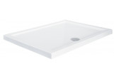 Brodzik prostokątny Besco Alpina Slimline, 100x80cm, akrylowy, biały