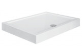Brodzik prostokątny Besco Alpina Slimline, 100x80cm, zintegrowany, akrylowy, biały