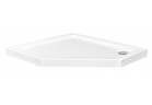 Brodzik pięciokątny Besco Bergo Slimline, 90x90cm, akrylowy, biały