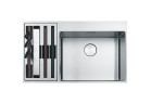 Zlewozmywak wbudowywany Franke Box Center BWX 220-54-27, akcesoria po lewej stronie, 86x51cm, stal szlachetna
