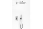 Zestaw prysznicowy Kohlman Axis, podtynkowy, okrągła deszczownica 35cm, 2 wyjścia wody, chrom
