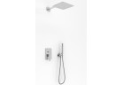 Zestaw prysznicowy Kohlman Axis, podtynkowy, kwadratowa deszczownica 40cm, 2 wyjścia wody, chrom