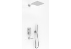 Zestaw prysznicowy Kohlman Excelent, podtynkowy, kwadratowa deszczownica 35cm, 3 wyjścia wody, chrom