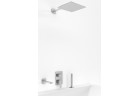 Zestaw wannowy Kohlman Excelent, podtynkowy, kwadratowa deszczownica 25cm, 3 wyjścia wody, chrom