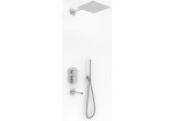 Zestaw prysznicowy Kohlman Foxal, podtynkowy, bateria termostatyczna, kwadratowa deszczownica 20cm, 2 wyjścia wody, chrom
